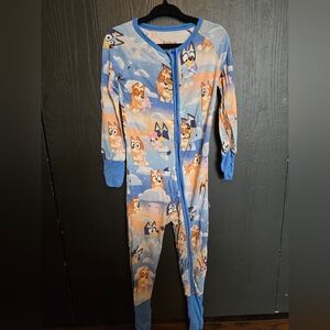 Little Sleepies Blue and Orange Cartoon Kids Footie